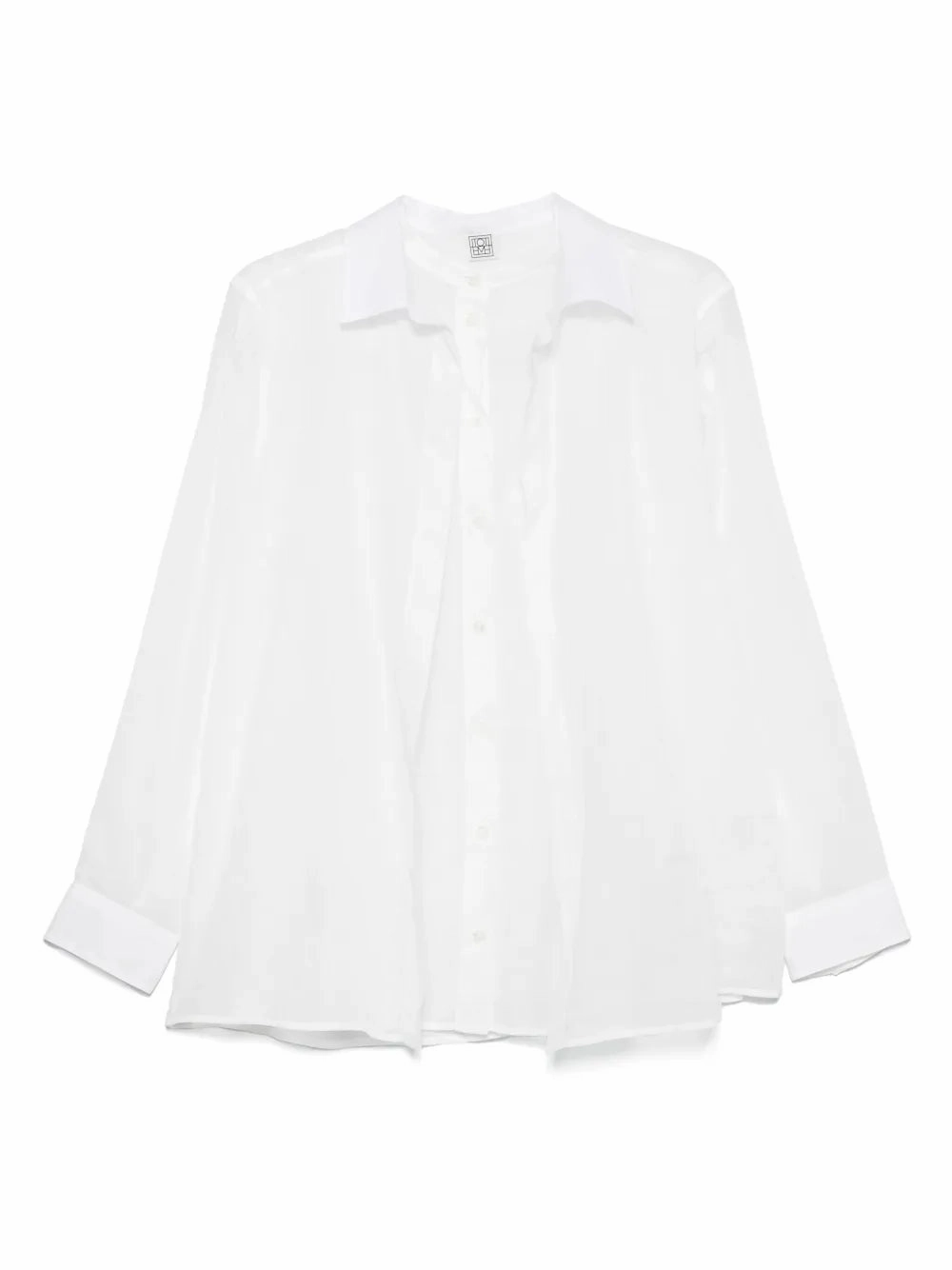 Double Collar Shirt in White Work Wear
