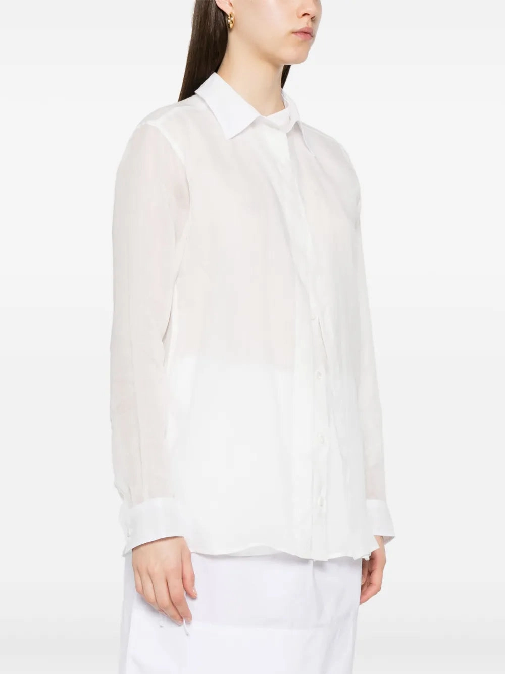 MinimalistStyle Double Collar Shirt in White