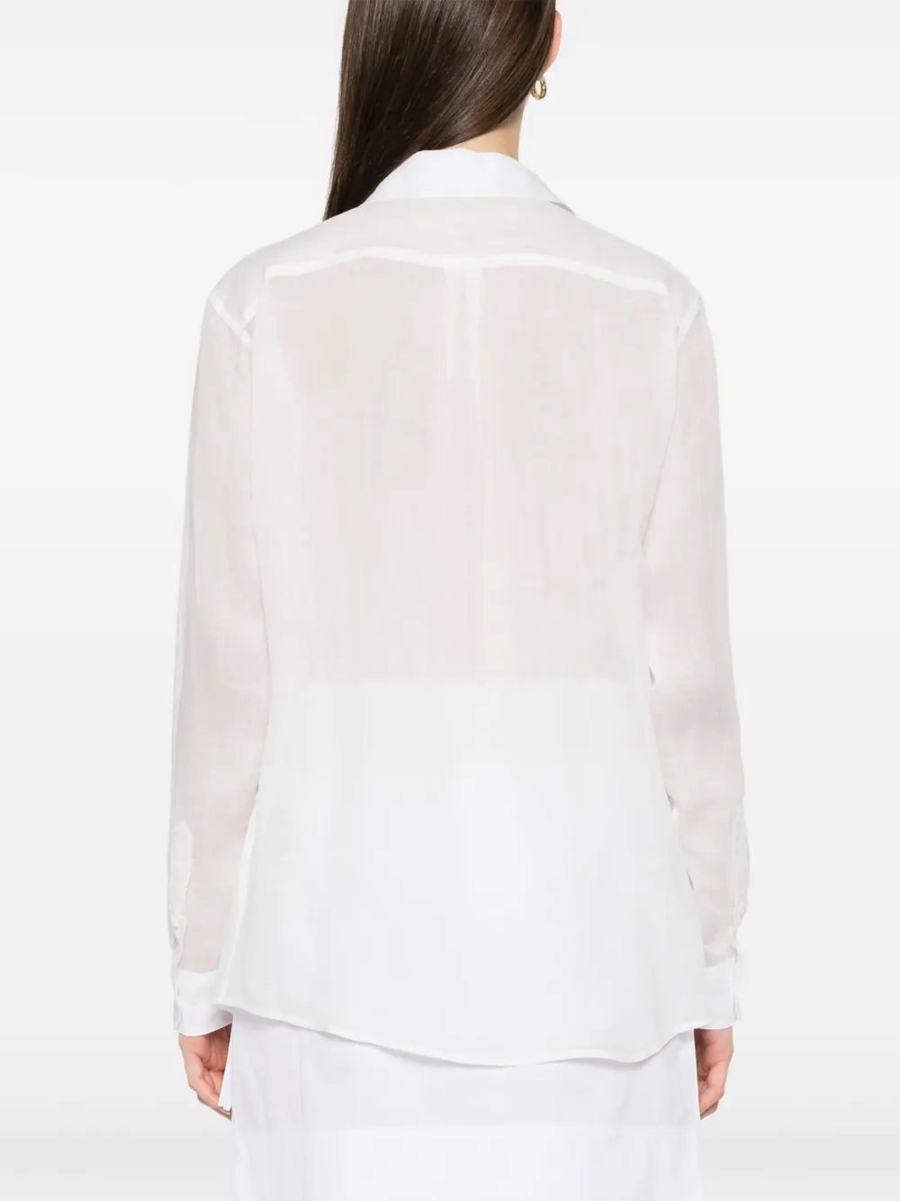 ReflectiveDetails Double Collar Shirt in White