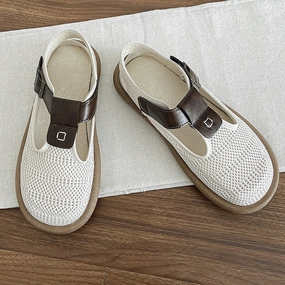 Linen Closed-Toe Thick Sole Mesh Breathable Sandals kind