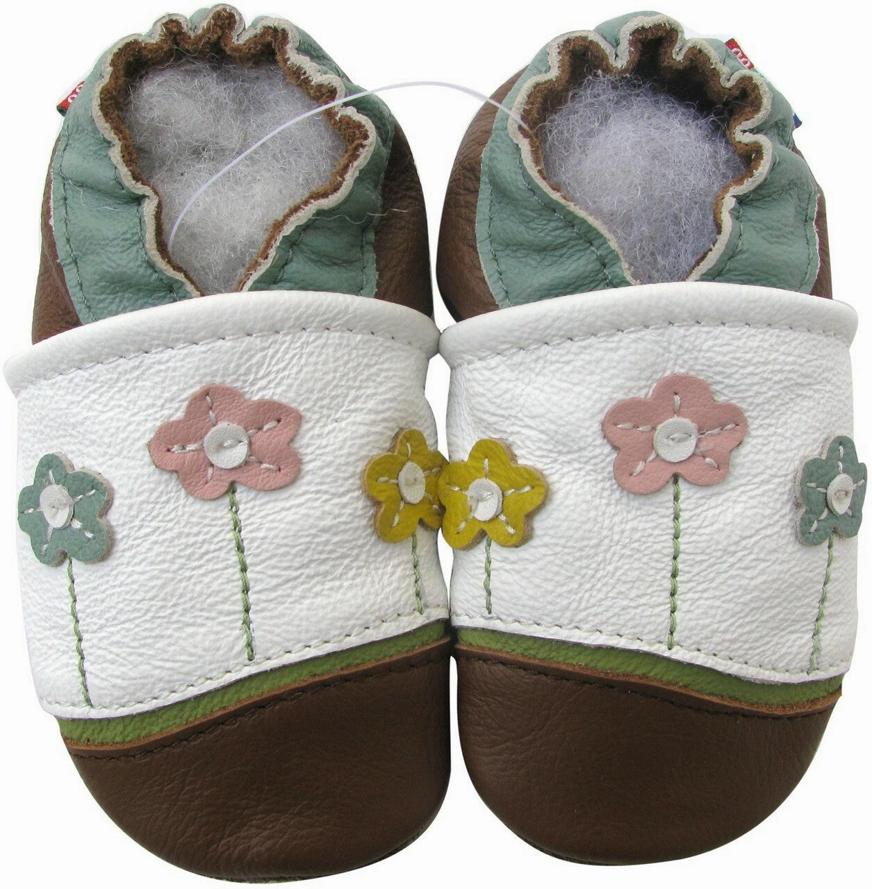 Little Flower White Brown up to 4 Years Old swimmers' safety Shock Dampening Core