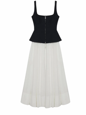 Jolynn Combo Midi Dress in Black Multi Fashion Footwear TactileStitching