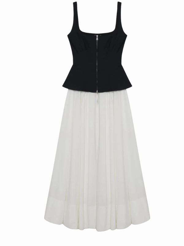 Jolynn Combo Midi Dress in Black Multi Fashion Footwear TactileStitching