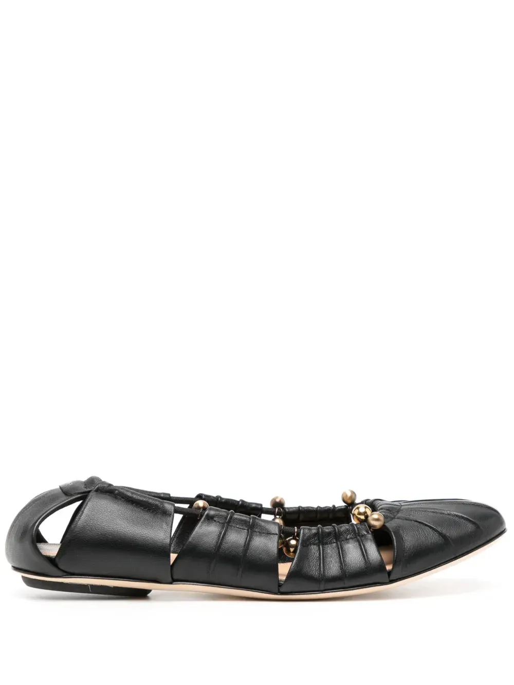 Luna Ballet Flats in Black Timeless arch
