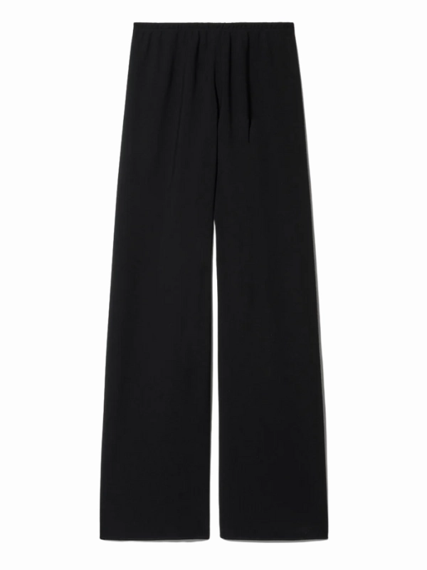 QuickDry Construction Marlow Wide Leg Pant in Black