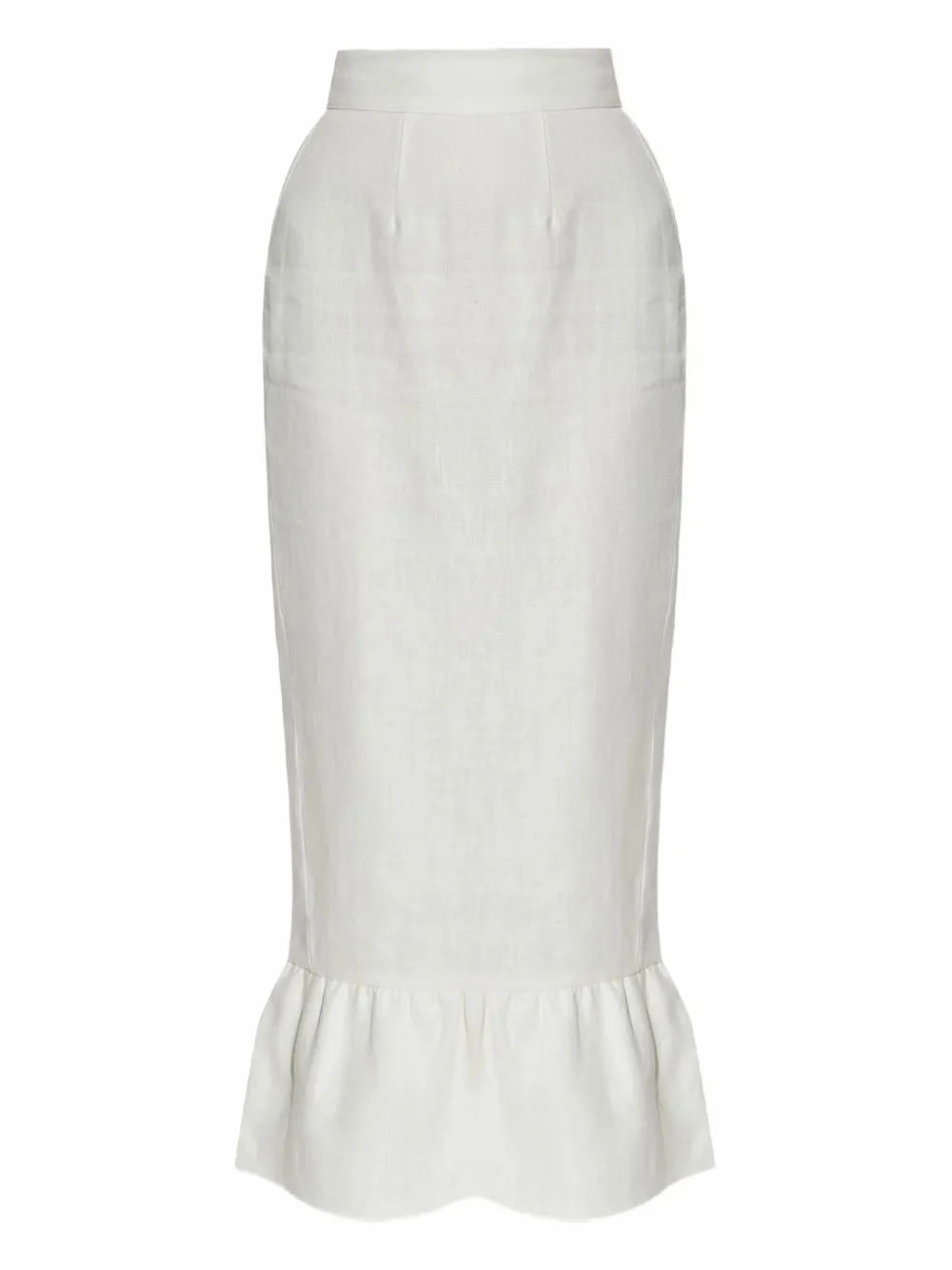 Tencel Blend Fabric Durable Reinforcements Matilda Column Skirt in Cream