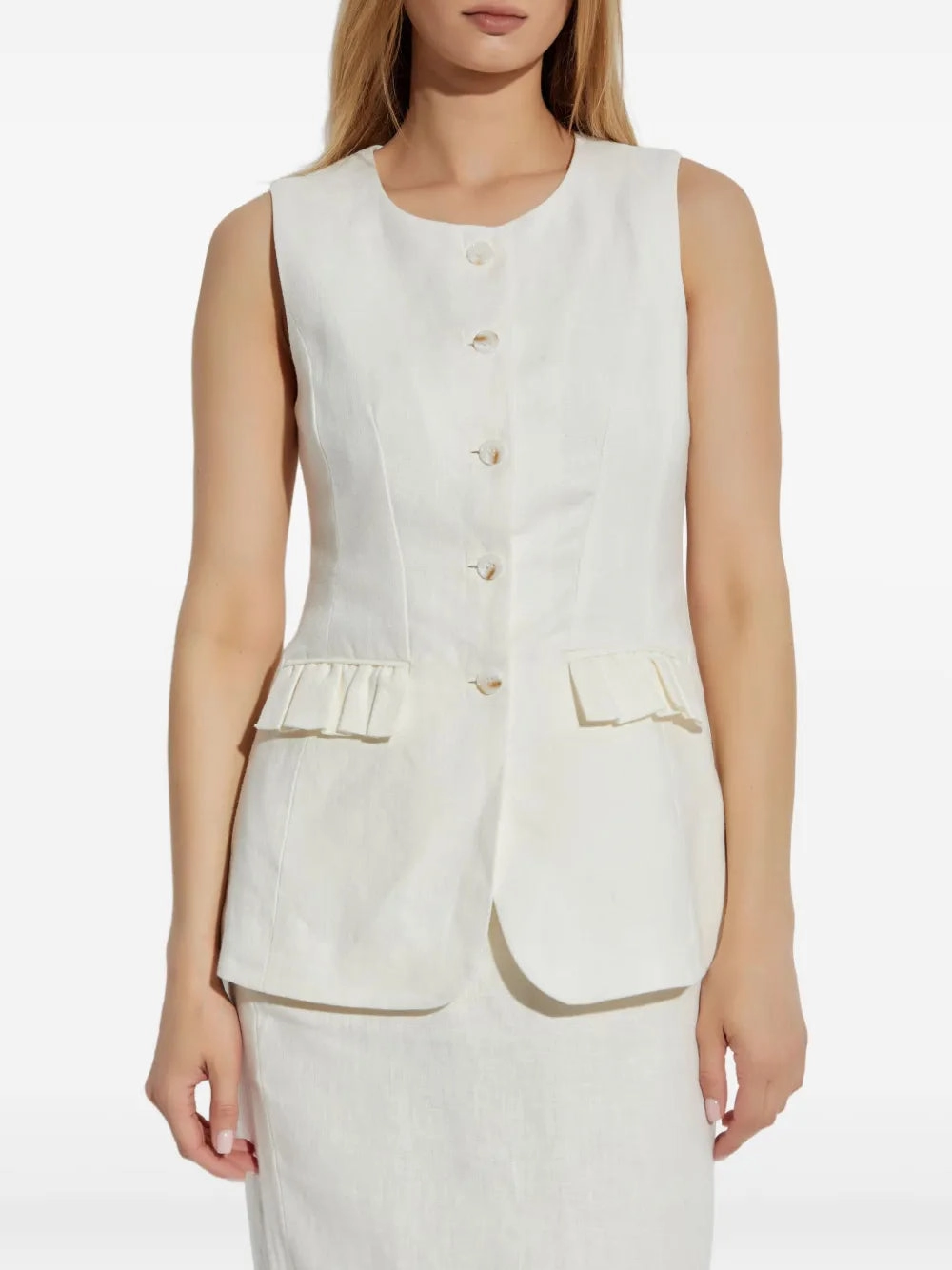 LowBulkFabric Matilda Gilet in Cream