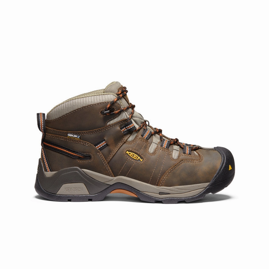Men's Detroit XT Waterproof Boot (Soft Toe)  |  Black Olive/Leather Brown Lightweight Safety Shoes