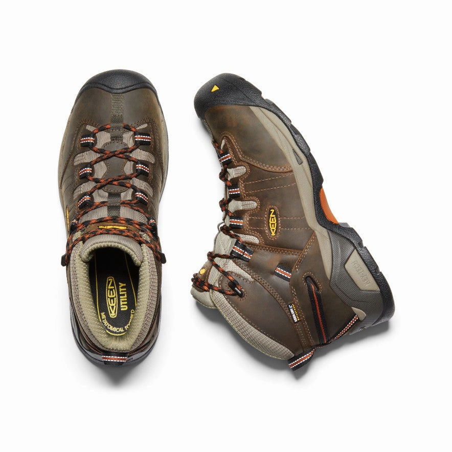 Men's Detroit XT Waterproof Boot (Soft Toe)  |  Black Olive/Leather Brown Ergonomic Fit Safety Certified