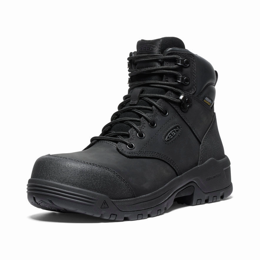 Men's Evanston 6" Waterproof Boot (Carbon Toe)  |  Black/Black Reinforced Sole Gear Reliable Traction