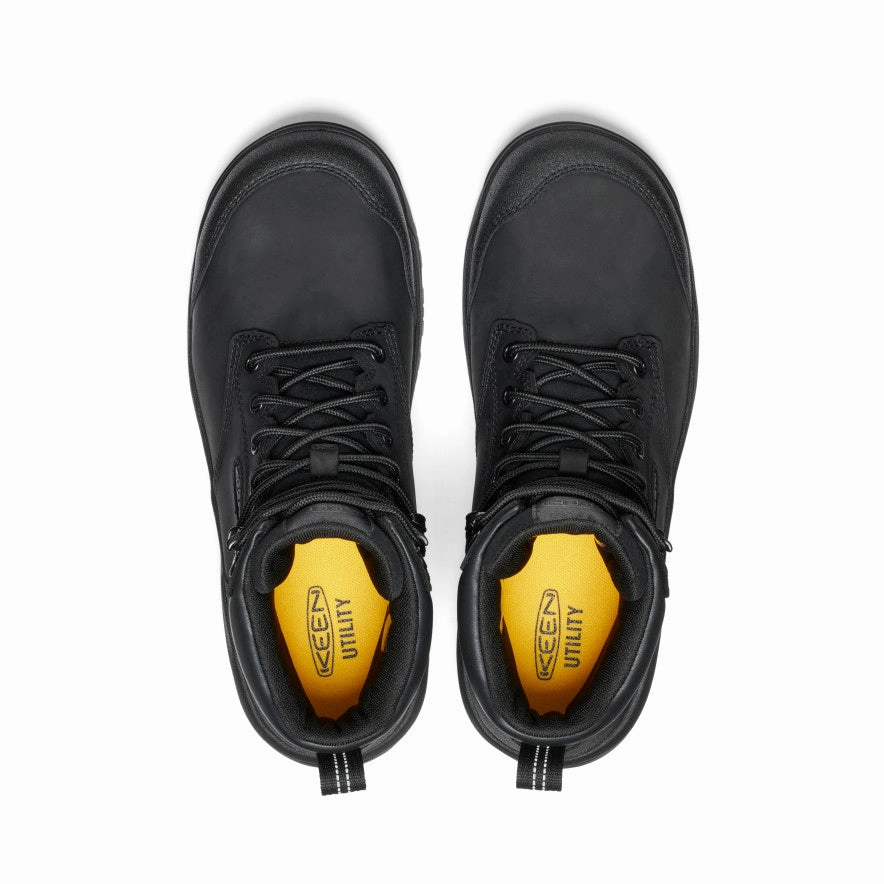 Anti Skid Work Site Comfort Men's Evanston 6" Waterproof Boot (Carbon Toe)  |  Black/Black