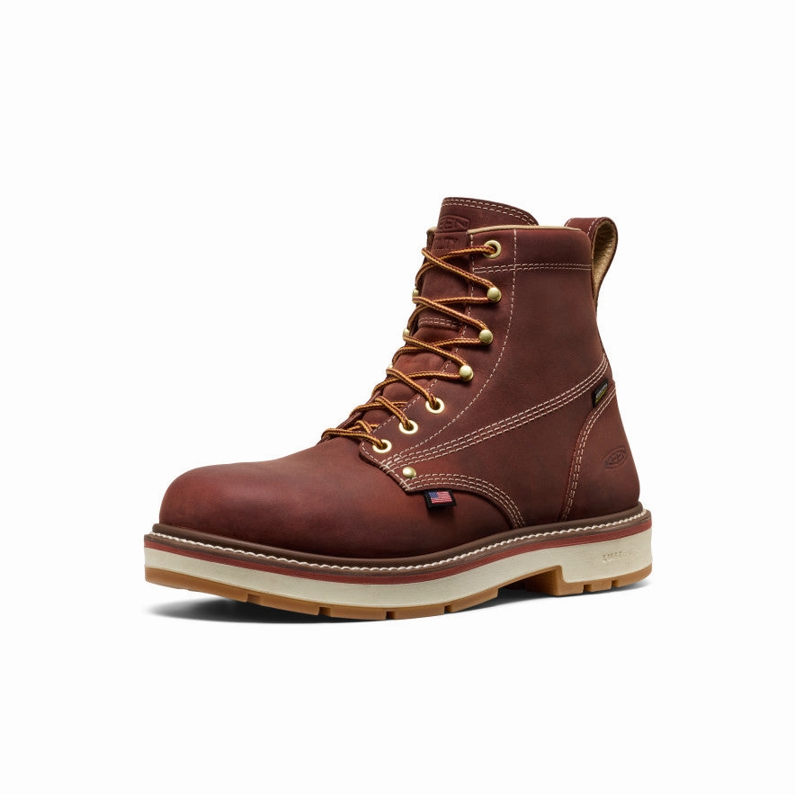 Men's Liberty 6" Waterproof 90?? Heel Boot (Soft Toe)  |  Bombay Brown/Gum Work Ready Boots Durable Layer Shoes