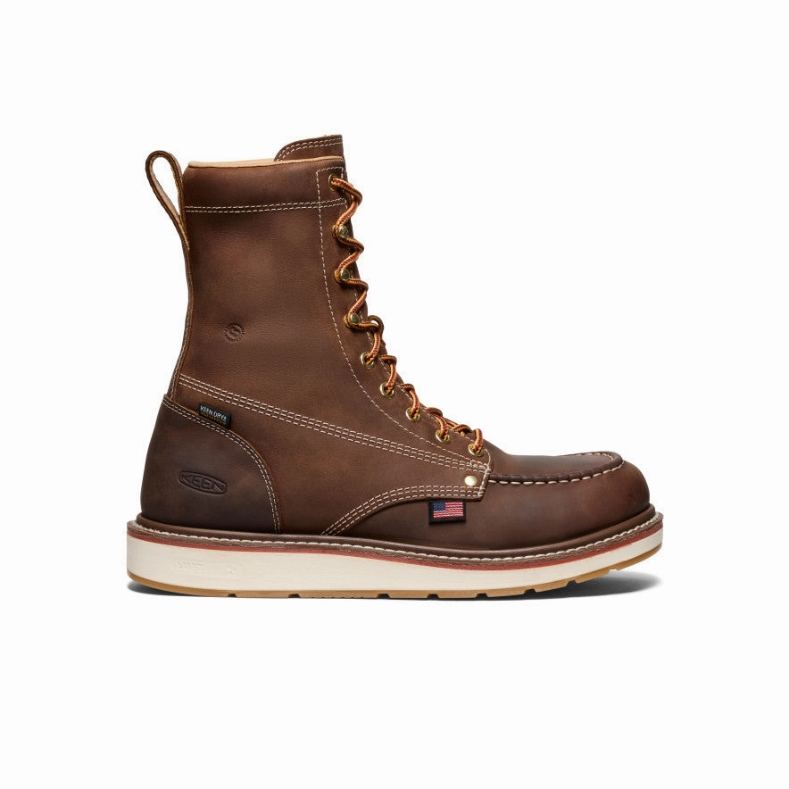 Steel Shank Footwear Reliable Walk Men's Liberty 8" Waterproof Boot (Carbon Toe)  |  Chestnut/Gum