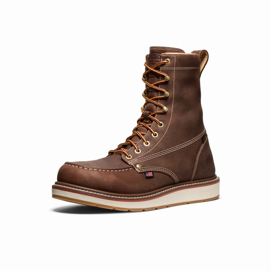 Reinforced Seams Men's Liberty 8" Waterproof Boot (Carbon Toe)  |  Chestnut/Gum