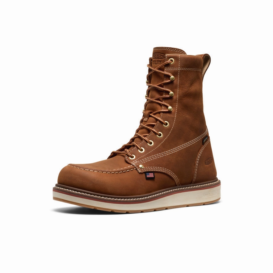 Men's Liberty 8" Waterproof Boot (Soft Toe)  |  Leather Brown/Birch Toe Protection Protective Sole