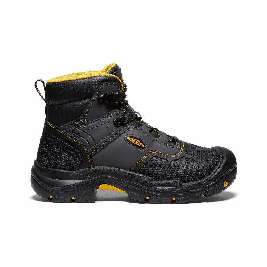 Comfort Mesh Footwear Full Support Men's Logandale Waterproof Boot (Steel Toe)  |  Raven/Black
