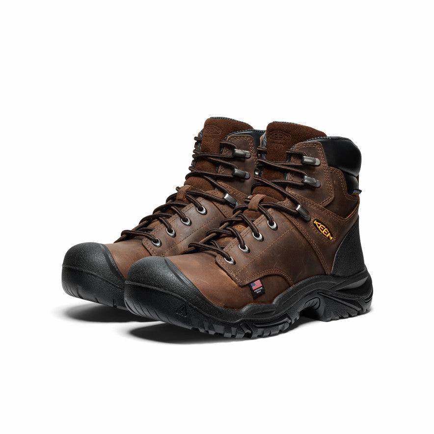 Comfortable fit Men's Mt Vernon II 6" Waterproof Boot (Steel Toe)  |  Dark Earth/Black