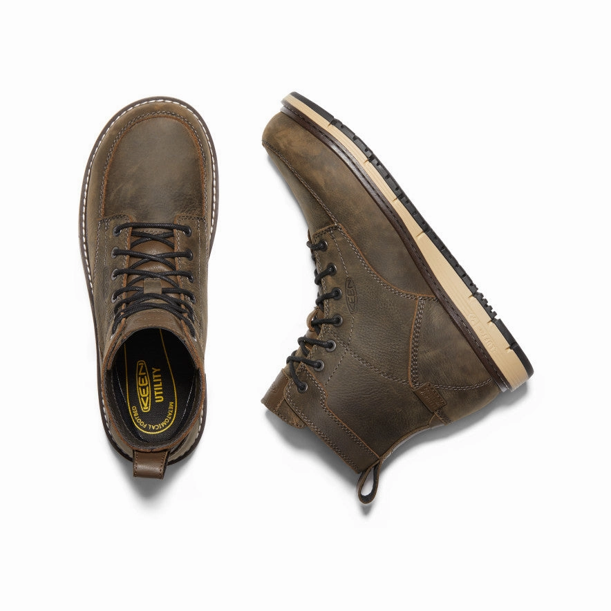 Sturdy Fit Tough Sole Men's San Jose 6" Waterproof Boot (Aluminum Toe)  |  Cascade Brown/Black