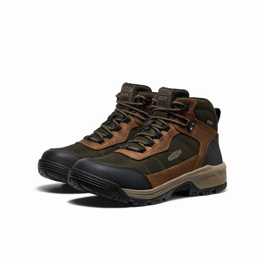 Men's Skokie Waterproof Work Boot (Soft Toe)  |  Forest Night/Black Industrial Cushion