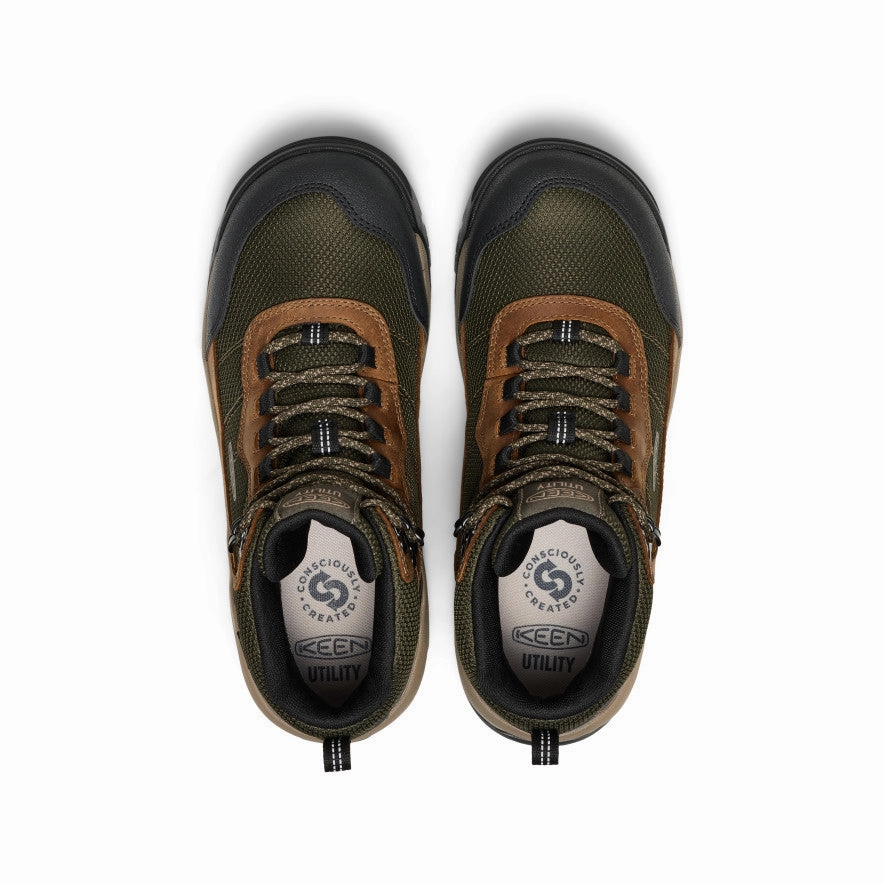 Wear Resistant Build Footwear Heat resistant Men's Skokie Waterproof Work Boot (Soft Toe)  |  Forest Night/Black