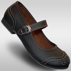 Aris Allen Black Snub Toe Mary Jane Wingtips Ultra-soft fit lowest