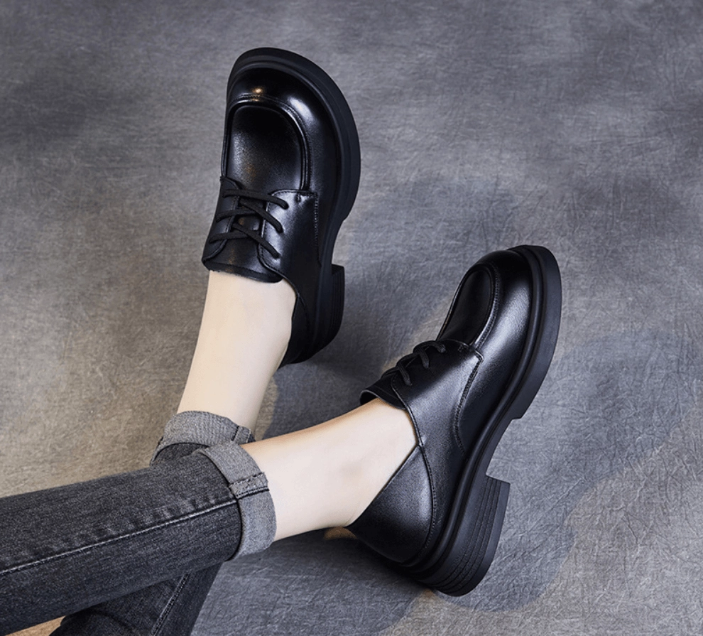 Impact Diffusion Babakud Women Spring Autumn Retro Casual Premium Leather Shoes