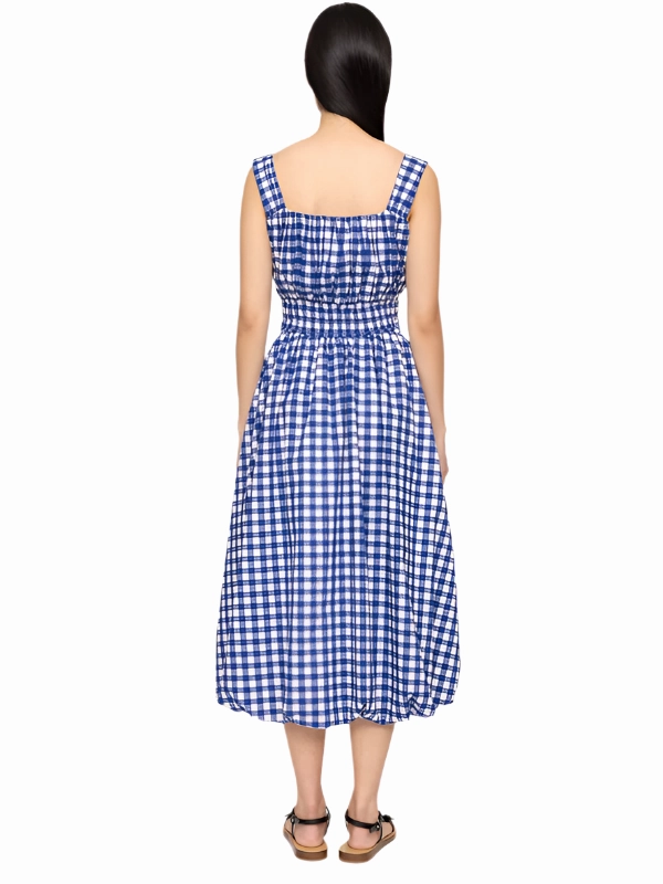 SeamlessFit Neci Gingham Tank Dress in Navy