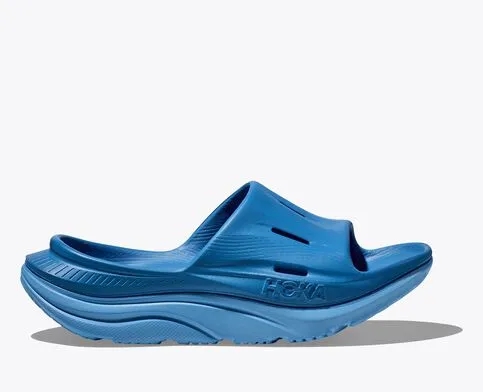 HOKA ALL GENDER ORA RECOVERY SLIDE 3 - COASTAL SKY/ALL ABOARD Eco Friendly Manufacturing Process Retro