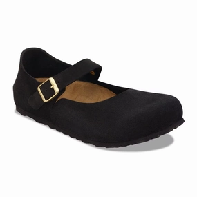 Birkenstock Mantova Mary Jane Flat (Women) - Black Suede Skin Hug