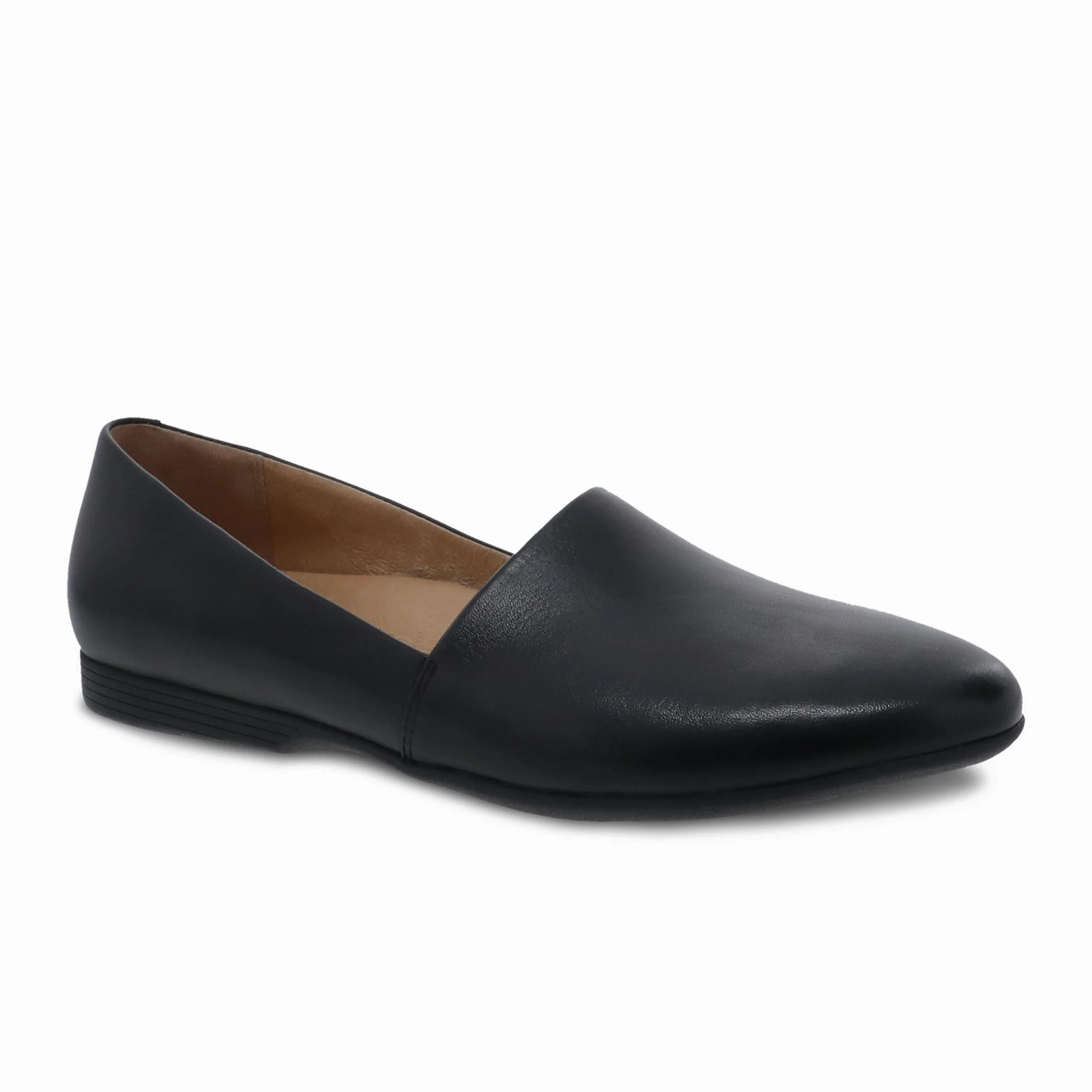 Dansko Larisa Slip On Loafer (Women) - Black Milled Nappa Skin Glow Back Glow