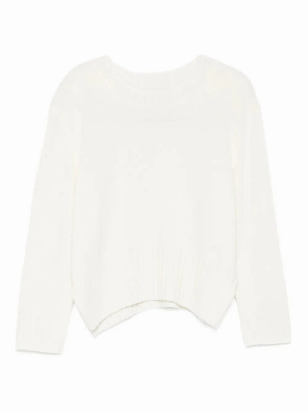 Relax Mode Royal Charm Mora LDS Cropped Cashmere Sweater in Ivory