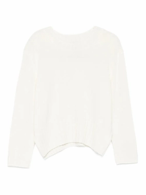 Relax Mode Royal Charm Mora LDS Cropped Cashmere Sweater in Ivory