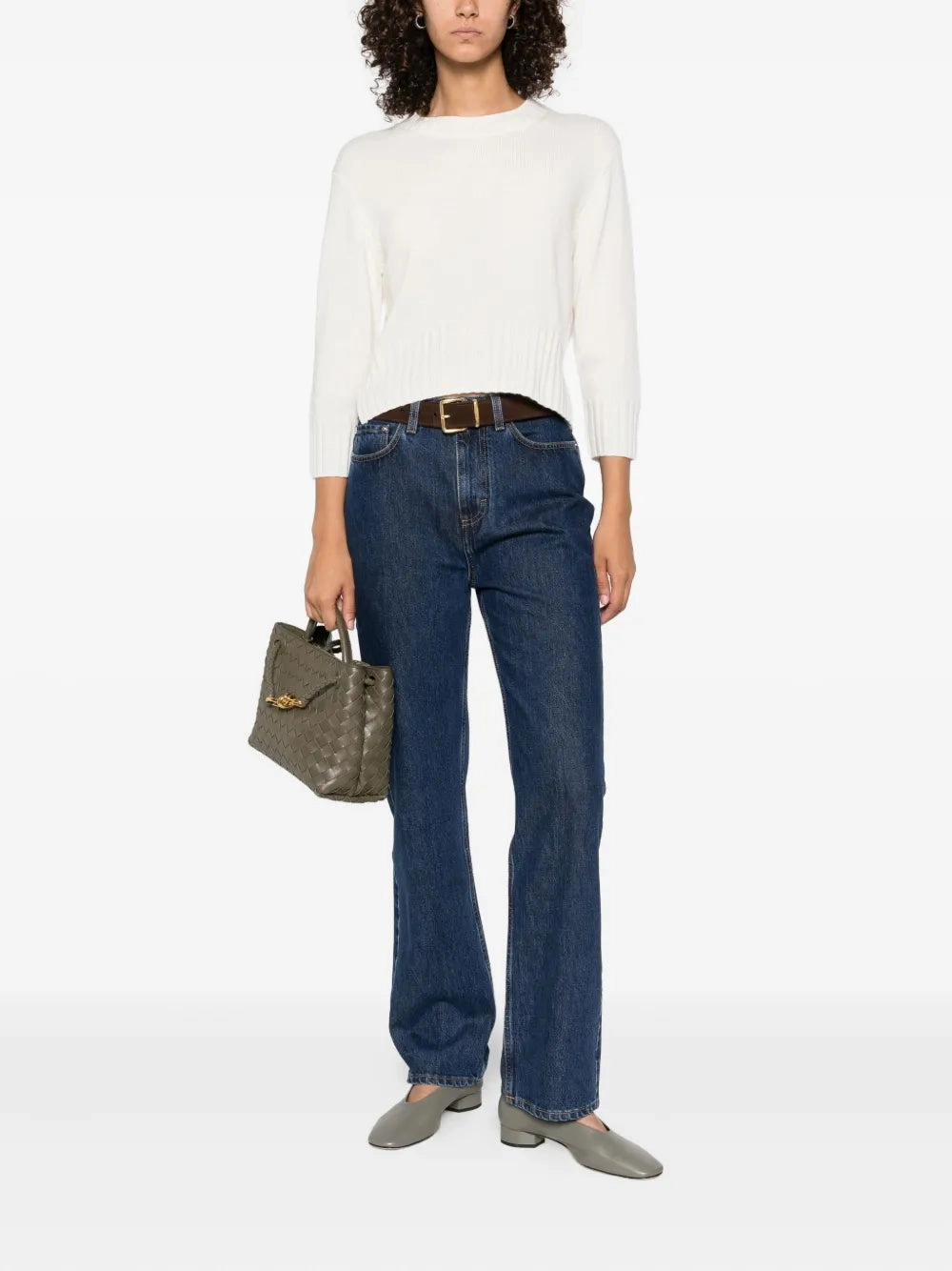 Mora LDS Cropped Cashmere Sweater in Ivory Smart Design