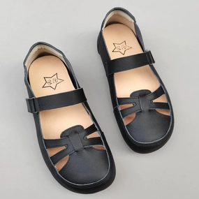 Breathable Insoles Retro Summer Genuine Leather Breathable One Straped Shoes