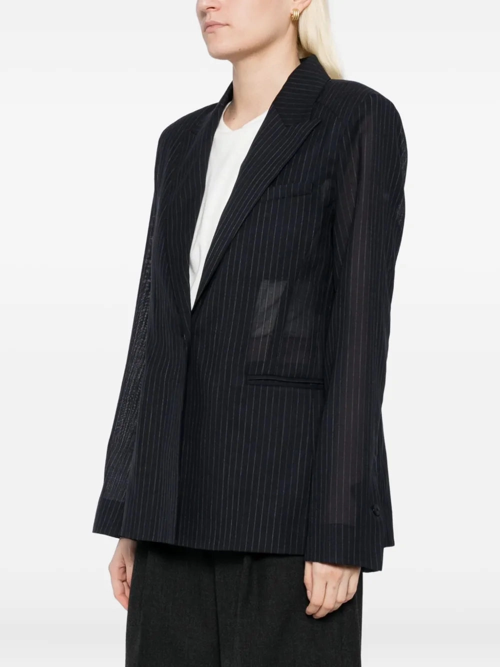 Unlined Husband Blazer in Midnight/White Adjustable Drawcord
