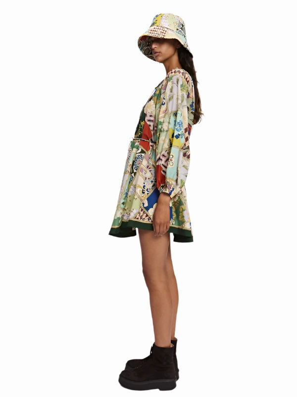 Bianca Mini Dress in Multi SplitHemDesign
