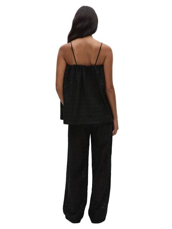 EcoFriendlyTextile Street Light Navia Top Agnes Broderie Anglaise in Black