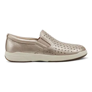 Nel Laser Cut Round Toe Casual Slip-on Sneakers Easy - clean Earth Tones
