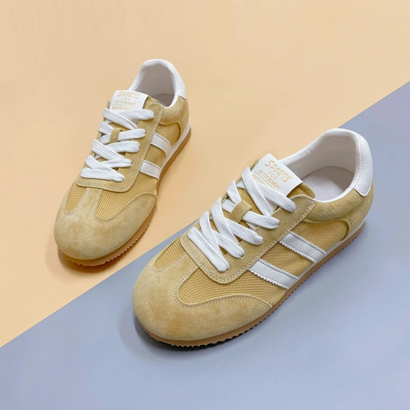 Women Plus Size Breathable Mesh Suede Breathable Casual Sneakers Purple Flex Grooves Design