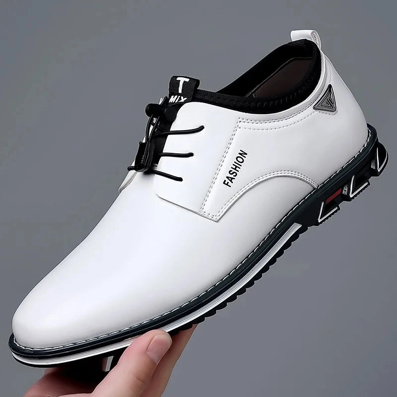 Signature grip Compression Resistant Foam New Business Casual Shoes for Men Lace Up Formal Shoes for Male Black Leather Oxfords Plus Size Wedding Party Office Dress Shoes