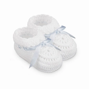 Newborn Hand Crochet Booties with Ribbons 2681 most outdoor