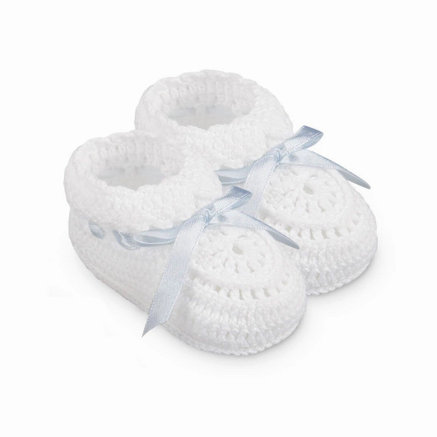 Newborn Hand Crochet Booties with Ribbons 2681 most outdoor