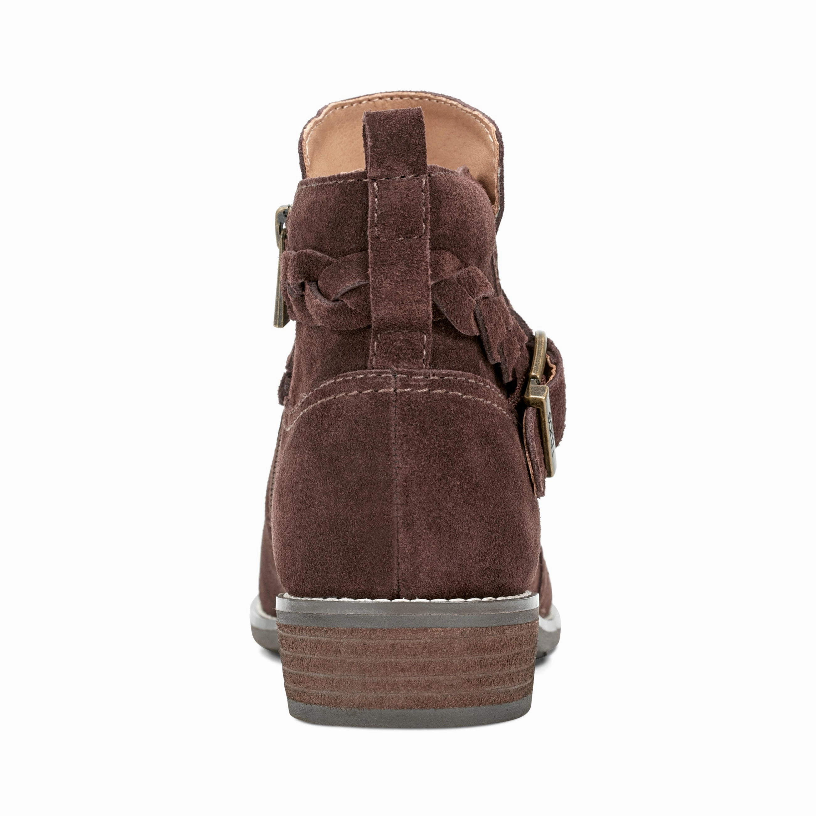 student - style Nicole Round Toe Stacked Heel Casual Booties