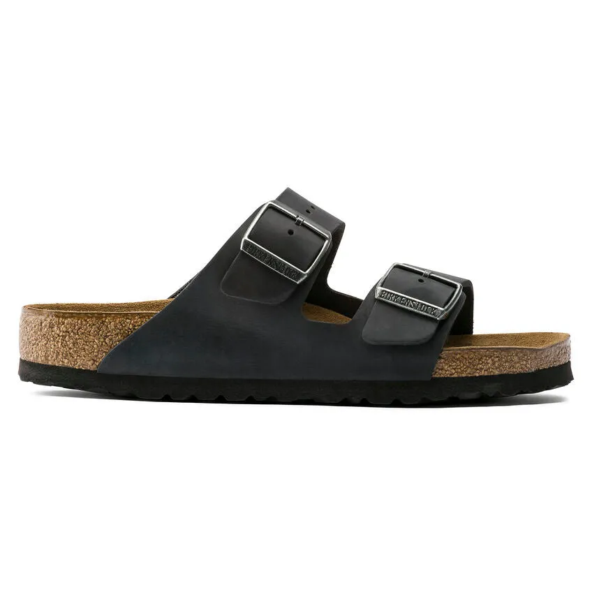 Special BIRKENSTOCK ARIZONA SOFT FOOTBED SANDAL - BLACK OILED LEATHER