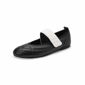 Horizontal Stability Bar Sheepskin Leather Comfortable Soft Sole One Straped Flats