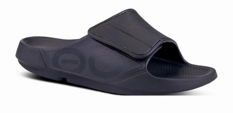 OOFOS OOAHH FLEX SLIDE BLACK MATTE Elastic Straps