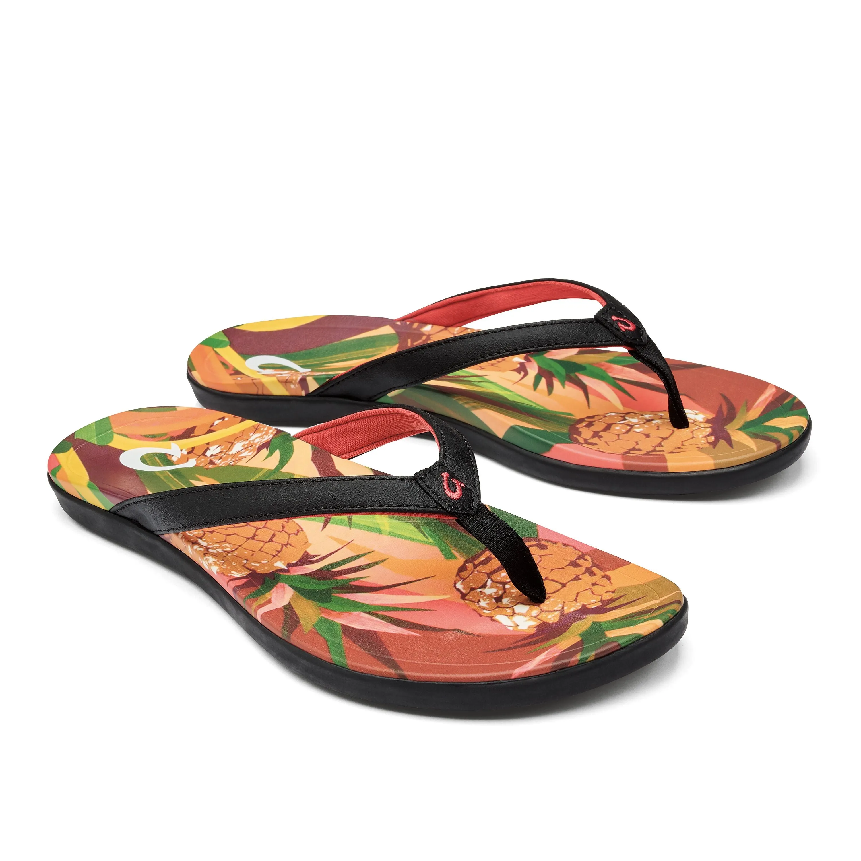 Budget OLUKAI WOMEN'S HO'OPIO HAU SANDAL - BLACK/PINEAPPLE