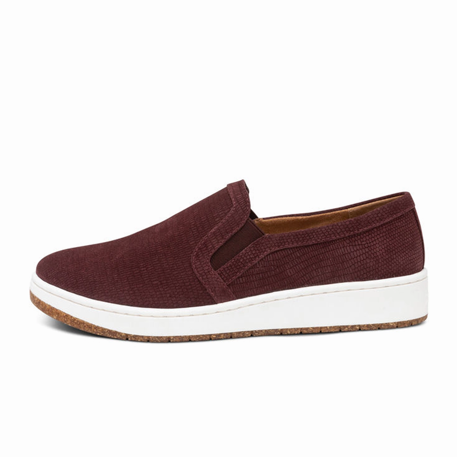 Aetrex Kenzie Slip On (Women) - Burgundy Croc Cool Draping