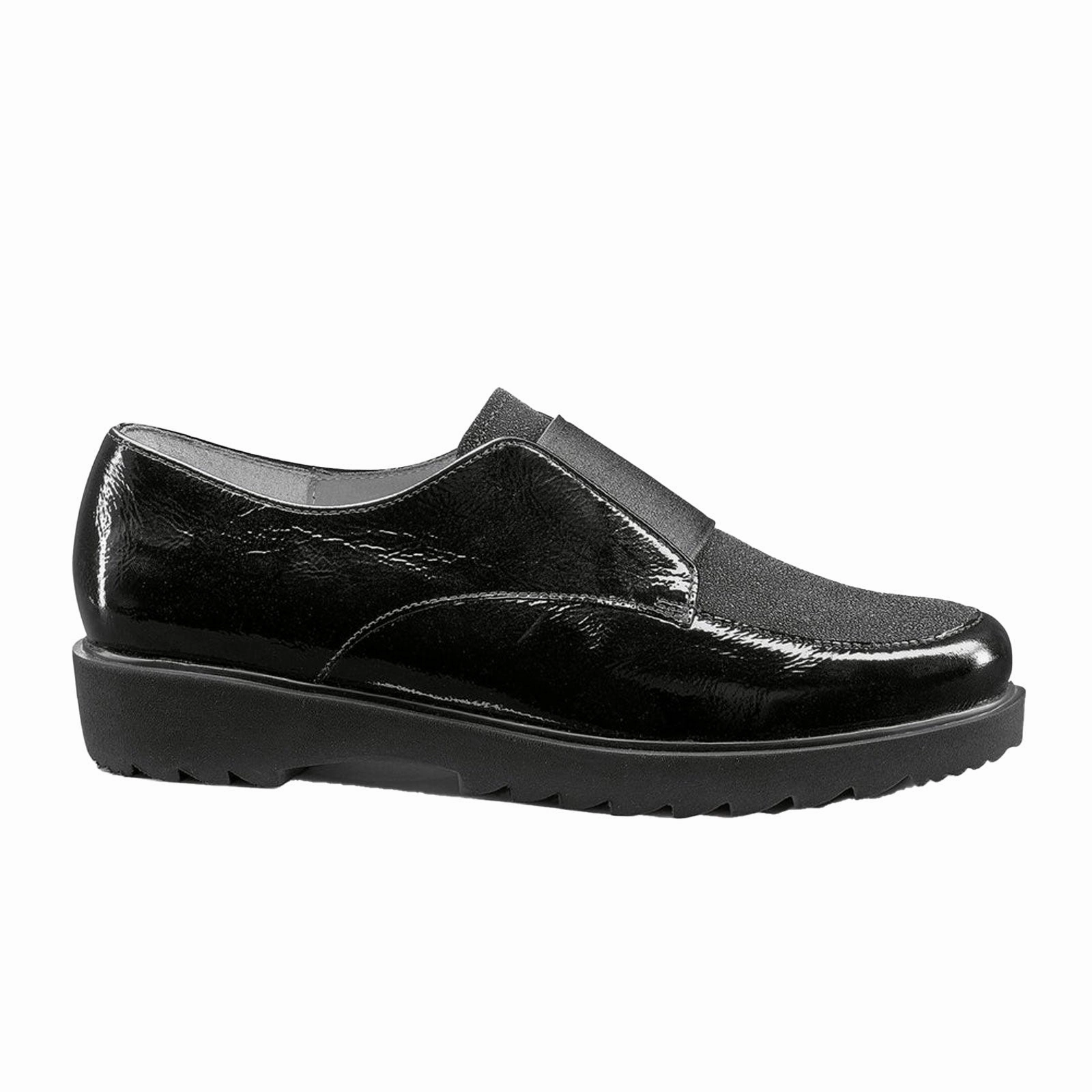 Draped Silhouette Sleek Presence Ara Mindy Slip On Loafer (Women) - Black