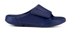 OOFOS 1550 OOAH SPORT FLEX SLIDE - NAVY Comfort - Focused Lace Lock Mechanism